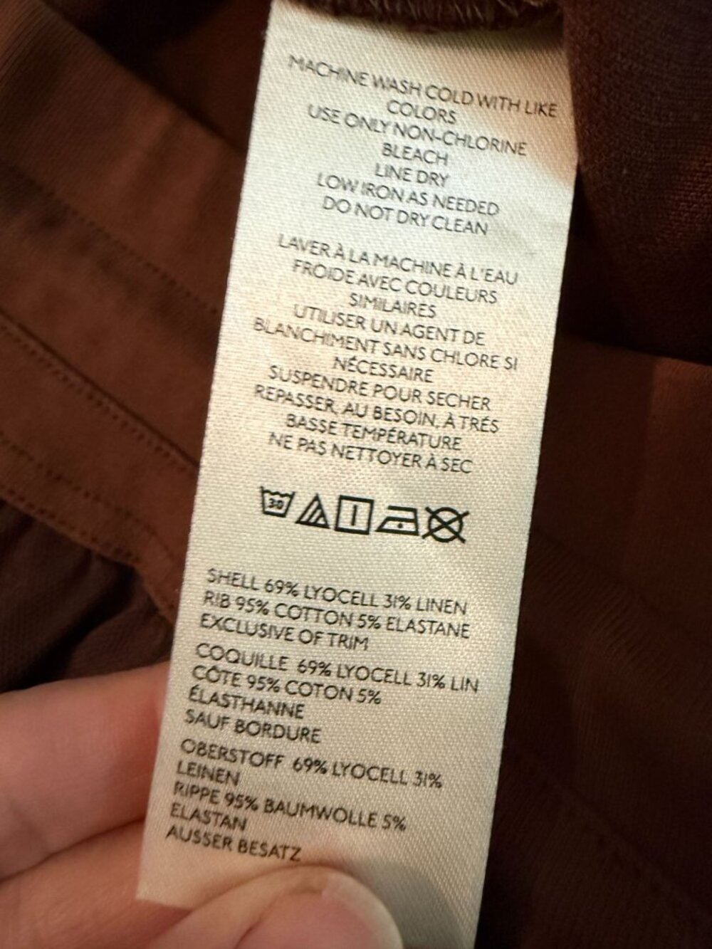 Anthropologie The Nomad High Waisted Jogger Linen Blend Brown L Hippie Gorpcore - Picture 7 of 11
